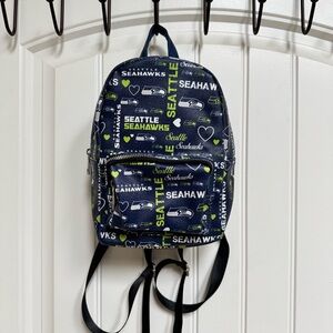 Seattle Seahawks Mini Backpack. 10" by 7" by 4"